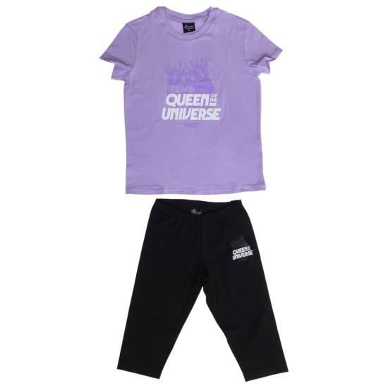 Target Παιδικό σετ Tee & 3/4 Leggings Single Jersey Set ''Queen''
